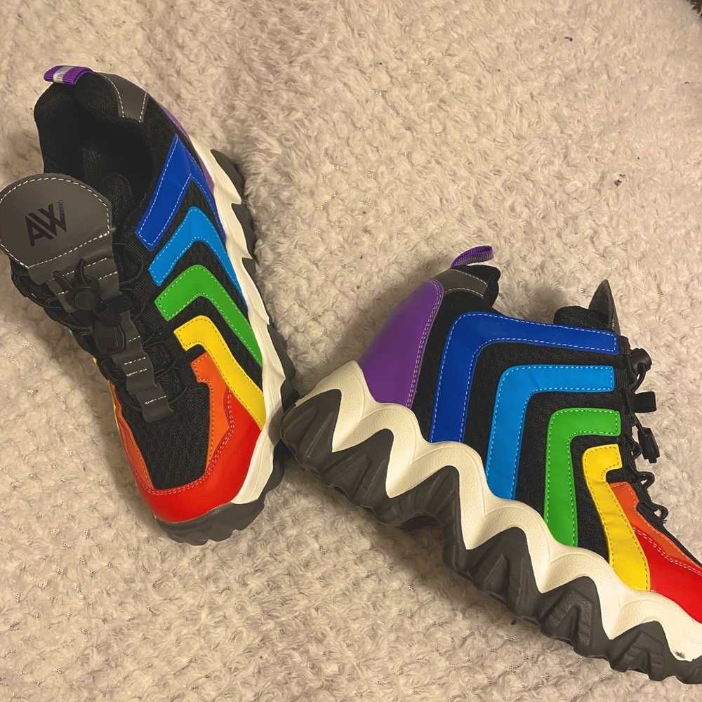 rainbow platform sneakers! never worn :)